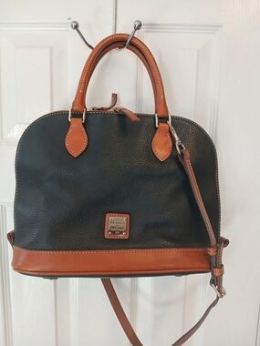 Dooney & Bourke Pebble Grain Zip Satchel Black & Brown